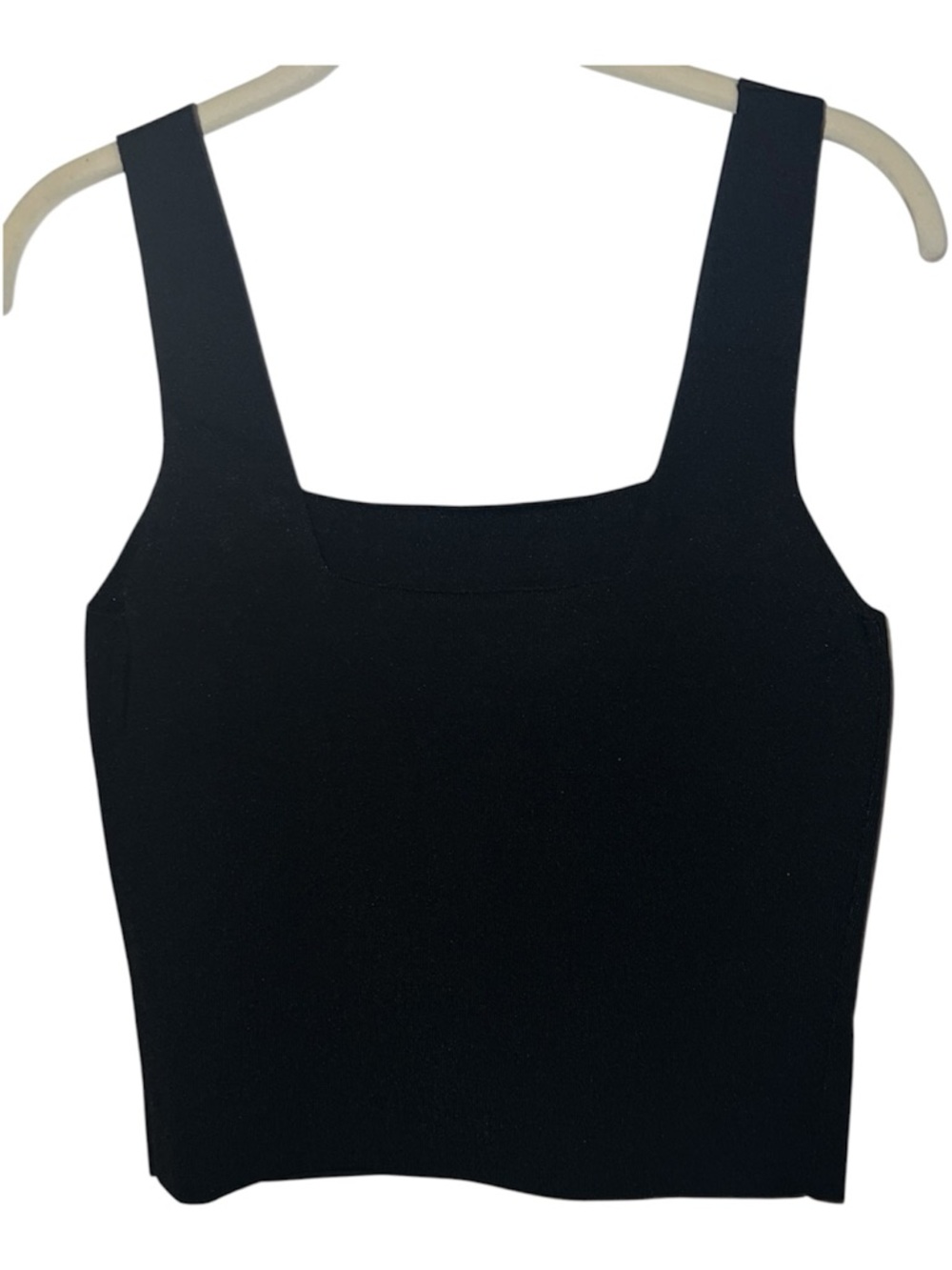 Vince Square Neck Knit Tank Top Black Size Large